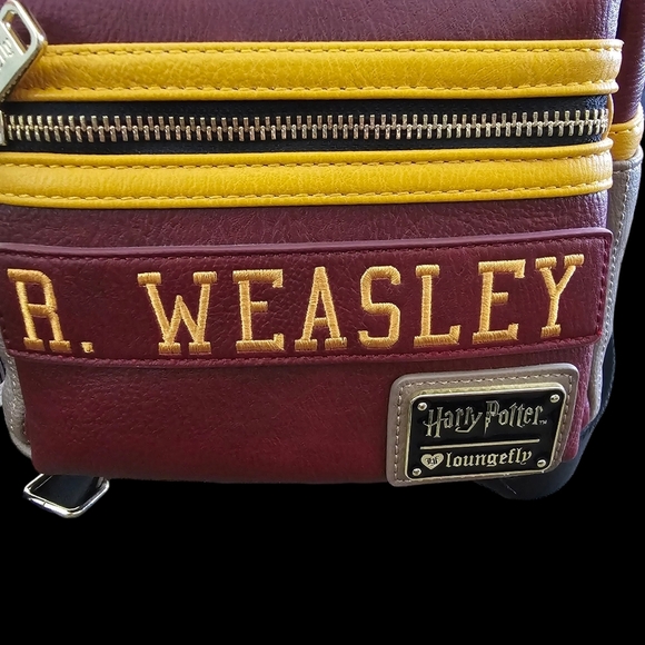 HARRY POTTER RON WEASLEY GRYFFINDOR LEATHER BACKPACK BY LOUNGEFLY - Picture 11 of 16